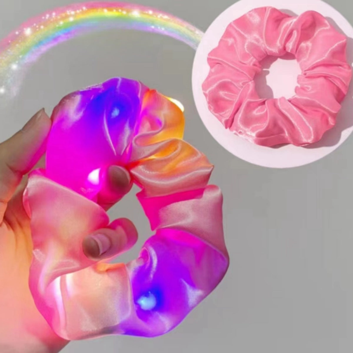 Wholesale LED Luminous Christmas Shiny Color Headband Hair Rope